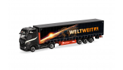 HERPA 320023  Mercedes-Benz Actros L 18 Gigaspace Gardinenplanen-Sattelzug   Ferntrans Haas/weltweit   