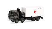 HERPA 747288 Iveco Trakker 8x8 mit Ladekran 20 ft. Container Bundeswehr