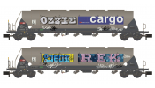 HOBBYTRAIN 23478 2er Set Silowagen Taggnpps SBB Cargo, Ep.VI, Graffiti