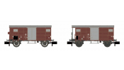 HOBBYTRAIN 24201 2tlg. Set ged. Güterwagen K2 SBB braun Ep.III