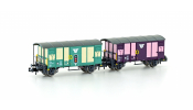 HOBBYTRAIN 24207 2er Set gedeckte Güterwagen K2 RM, EP.V