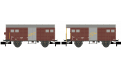 HOBBYTRAIN 24251 2tlg. Set ged. Güterwagen K3 SBB braun Ep.IV
