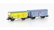 HOBBYTRAIN 24255 2er Set gedeckte Güterwagen K2 + K3 SBB, EP.II