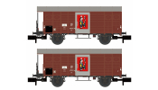 HOBBYTRAIN 24257 2er Set gedeckte Güterwagen K3 SBB/Zirkus Knie, Ep.III