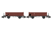 HOBBYTRAIN 24351 2er Set offene Güterwagen L6 SBB, Ep.III, Holz-Ausführung