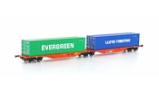 HOBBYTRAIN 70502 Konténerszállító iker teherkocsi, Sggmrs 90, 2x40, Evergreen + Lloyd HOBBYTRAIN 70502 Konténerszállító iker teherkocsi, Sggmrs 90, 2x40, Evergreen + Lloyd