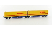 HOBBYTRAIN 70508 Konténerszállító iker teherkocsi, Sggmrs 90, 2x40, DHL HOBBYTRAIN 70508 Konténerszállító iker teherkocsi, Sggmrs 90, 2x40, DHL