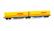 HOBBYTRAIN 70508 Konténerszállító iker teherkocsi, Sggmrs 90, 2x40, DHL HOBBYTRAIN 70508 Konténerszállító iker teherkocsi, Sggmrs 90, 2x40, DHL