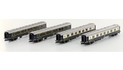 KATO 23218-1 CIWL Riviera Express készlet (Villanymozdony SNCF BR7102 + 2 hálókocsi + 2 étkezőkocsi)