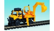 KIBRI 16307 UNIMOG kétéltű (út-vasút) jármű, markolóval KIBRI 16307 UNIMOG kétéltű (út-vasút) jármű, markolóval