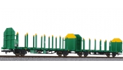 LILIPUT 235244 Timber Carrier Wagon, VTG, grün-gelb