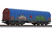 LILIPUT 235779 Steel Transport Wagon Blue Tarpaulin DB Ep.V Weathered LILIPUT 235779 Steel Transport Wagon Blue Tarpaulin DB Ep.V Weathered