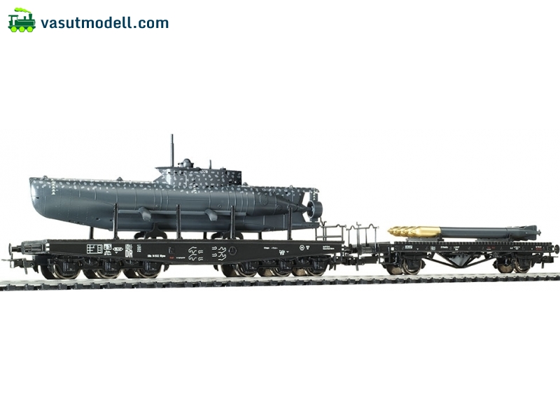 LILIPUT 240068 Tengeralattjáró-szállító teherkocsi készlet IV. (2 részes), DRG, II LILIPUT 240068 Tengeralattjáró-szállító teherkocsi készlet IV. (2 részes), DRG, II