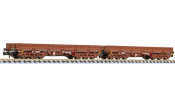 LILIPUT 260192 2-Unit Set 6-Axle Heavy Load Wagon DR (Samms 4860) Brown Era IV