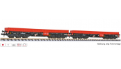 LILIPUT 260202 2-Unit Set 6-Axle Heavy Load Wagon DB (AG) Red/Black Ep.V