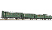LILIPUT 330516 4-Car Set One 2nd class car, Two 3rd class cars and a Mail car BBO II