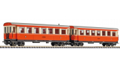 LILIPUT 340508 2-unit set, 4-axle coach, B4ip/s 30 und 31, red & cream, ZB, Ep.IV
