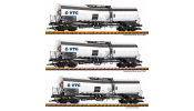 PIKO 37863 G-3er Set Chemiekesselwagen VTG VI