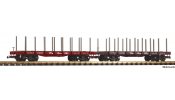 PIKO 38797 G-Flachwg. 2er Set D&RGW mit Rungen