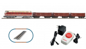 PIKO 57138 Analóg kezdőkészlet: Dízelmozdony, BR 119 DR + tehervonat (ágyazatos A-Geis sínekkel)