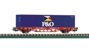 PIKO 57706 Konténerszállító teherkocsi, 40lábas konténerrel P&O, DB-Cargo