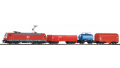 PIKO 59015 Digitális kezdőkészlet: DB AG Güterzug BR 185 mit 3 wg. VI (SmartControl WLAN vezérlővel, ágyazatos sínnel)