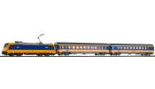 PIKO 59016 Digitális kezdőkészlet: NS Personenzug BR 185 NS Intercity mit 2 wg. VI (SmartControl WLAN vezérlővel, ágyazatos sínnel)