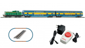 PIKO 97934 Analóg kezdőkészlet: Lok PKP + 2 Doppelstockwg. PKP (ágyazatos A-Geis sínekkel)