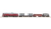 PIKO 97935 Analóg kezdőkészlet: CSD Güterzug BR 130 + 3 Wg. (ágyazatos A-Geis sínekkel)