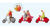 PREISER 10607 Vespa motorosok és utasaik