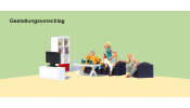PREISER 10649 Familie beim Fernsehen. Wohnz