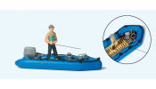 PREISER 10687 Angler im Schlauchboot