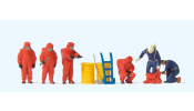 PREISER 10730 Feuerwehrmänner.Roter Vollsch