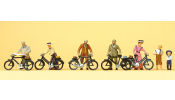PREISER 12129 Kerékpárosok az 1900-as évekből, álló figurák