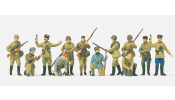 PREISER 16530 Szovjet gyalogos katonák és partizánok, USSR (1939-45) (festetlen)