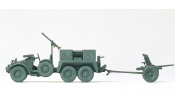 PREISER 16553 Krupp Protze Kfz. 70 katonai teherautó, PAK 37 ágyúval, Wehrmacht (festetlen)
