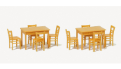 PREISER 17218 2 asztal, 8 szék, natúrfa színben