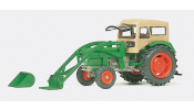PREISER 17923 Deutz D6206 traktor BAAS homlokrakodóval / Fritzmeier tetővel