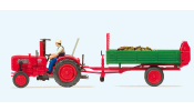 PREISER 17940 Fahr traktor utánfutóval