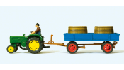 PREISER 17943 Lanz D 2416 traktor pótkocsival, szüreti hordókkal