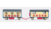 PREISER 21050 Öltözőpótkocsi (2 db), Zirkus Krone
