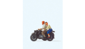 PREISER 28148 Fiatal pár oldalkocsis Zündapp KS 75 motorral