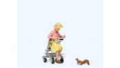 PREISER 44945 Alte Dame mit Rollator, Eichhörnchen fütternd