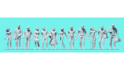 PREISER 68292 Passanten. 12 unbemalte Miniaturfiguren. Bausatz