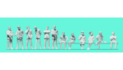 PREISER 68294 Geschäftsleute, Sitzende. 12 unbemalte Miniaturfiguren. Bausatz