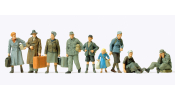 PREISER 72537 1:72 Flüchtlinge. 9 unbemalte Mini