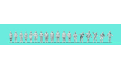 PREISER 74092 Stehende Frauen und Männer, Arbeiter. 18 unbemalte Miniaturfiguren. Bausatz