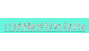 PREISER 74093 Passanten. 18 unbemalte Miniaturfiguren. Bausatz