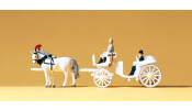 PREISER 79479 Esküvői hintó lovakkal és figurákkal, nyitott