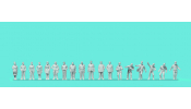 PREISER 80992 Stehende Frauen und Männer, Arbeiter. 18 unbemalte Miniaturfiguren. Bausatz